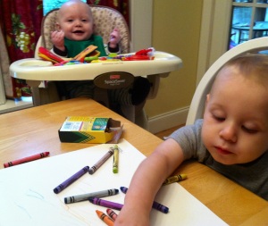 Sawyer and Lincoln (mostly Sawyer) coloring